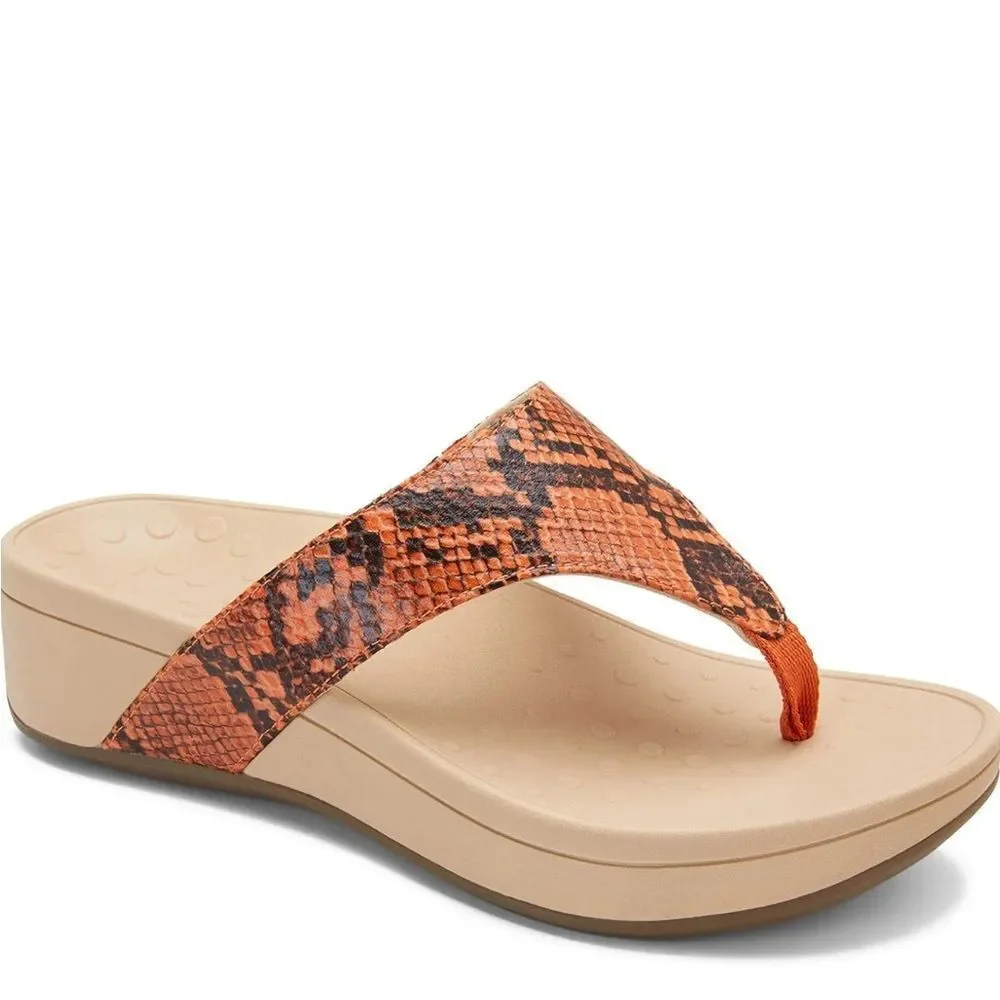 Vionic Pacific Naples - Women's Platform Sandal Clementine Snake - size 7